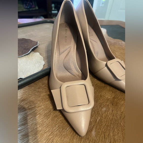 Anne Klein Tan Buckle Heels - Picture 2 of 5
